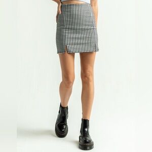 Sky and Sparrow Black and White Gingham Mini Skirt